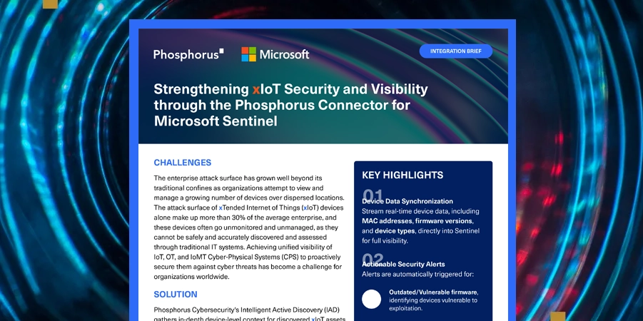 Phosphorus + Microsoft Sentinel Integration Brief